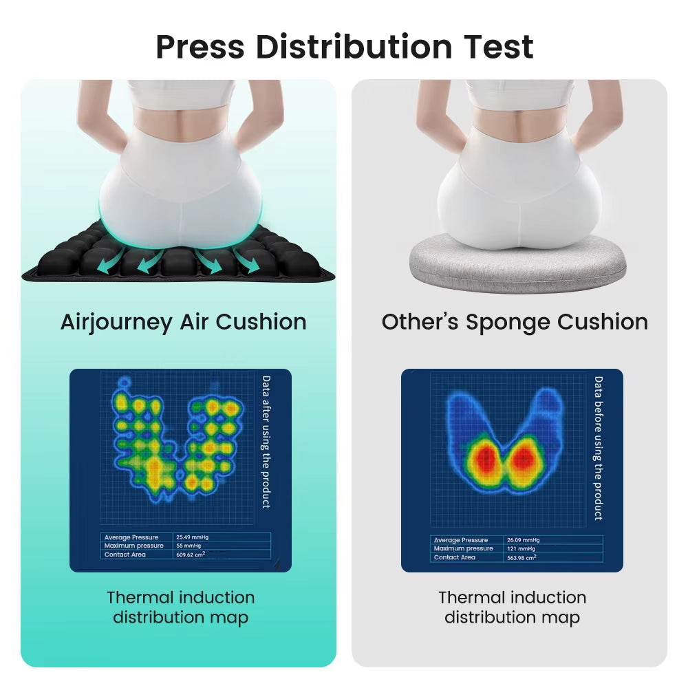 1Pc 3D Ergonomic Chair Cushion for Long Sitting, Office Chair Car Seat Cushion, Adjustable Inflatable Cushion